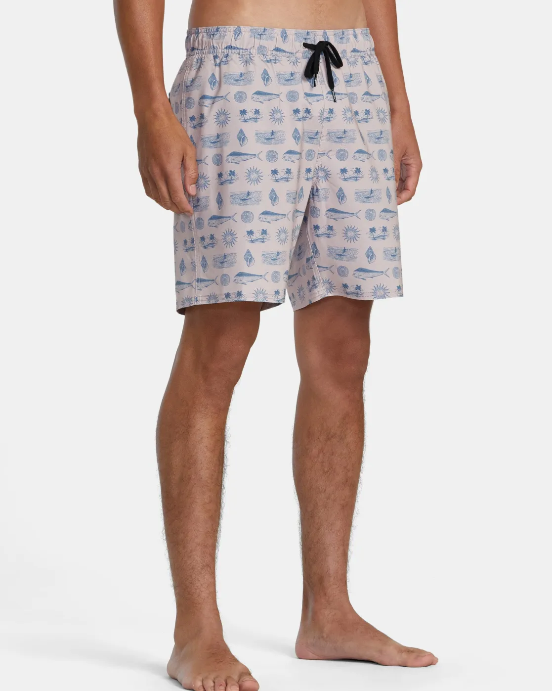 RVCA DORADO ELASTIC WAIST BOARDSHORTS 17'' Pale Mauve Sale