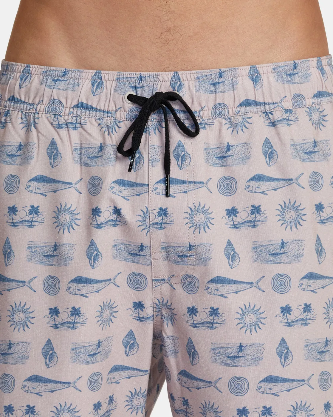 RVCA DORADO ELASTIC WAIST BOARDSHORTS 17'' Pale Mauve Sale