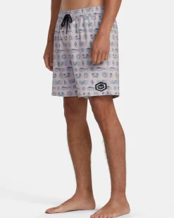 RVCA DORADO ELASTIC WAIST BOARDSHORTS 17'' Pale Mauve Sale