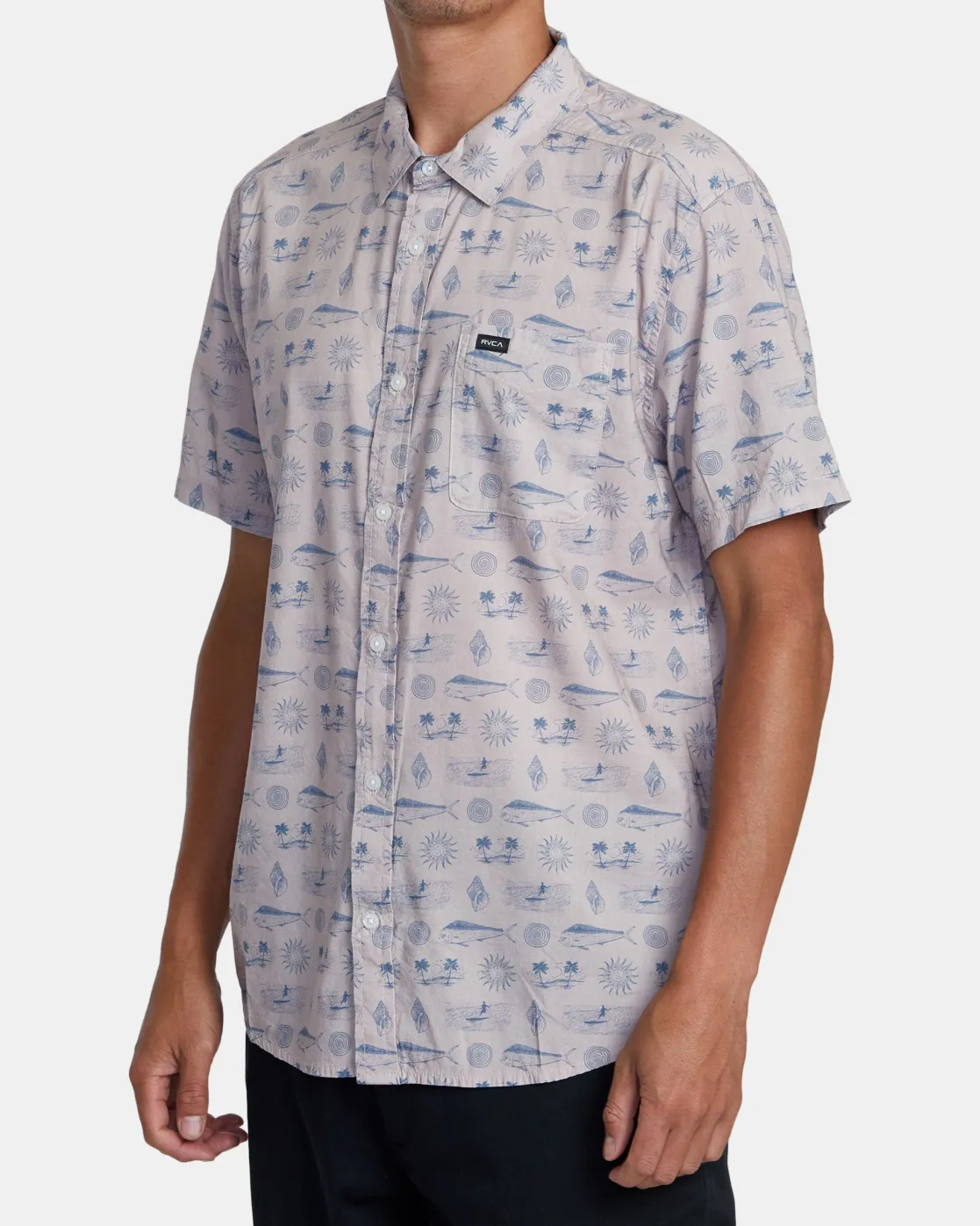 RVCA DORADO SHORT SLEEVE SHIRT Pale Mauve Outlet