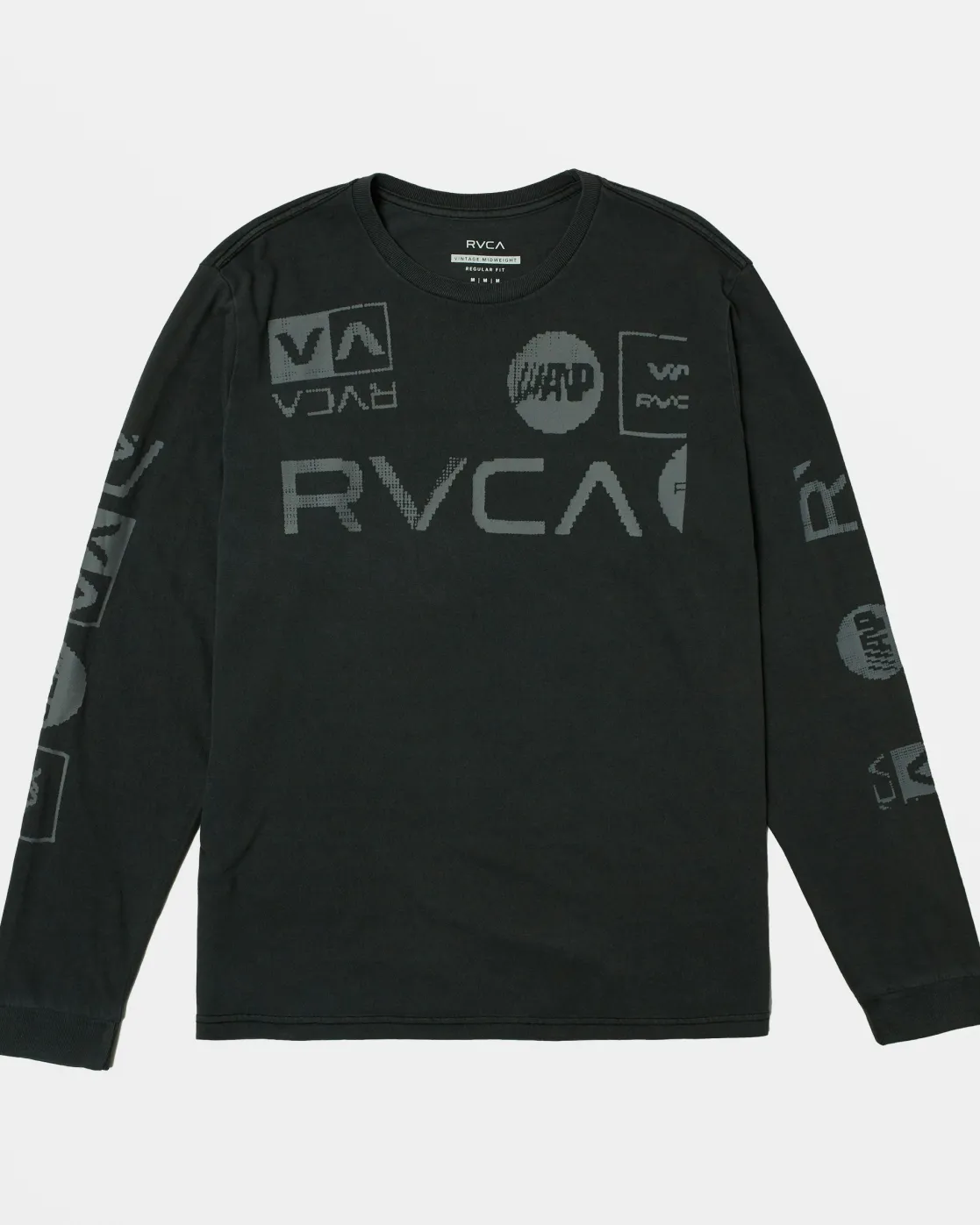 RVCA DOT MATRIX LONG SLEEVE TEE Black Clearance