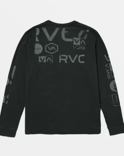 RVCA DOT MATRIX LONG SLEEVE TEE Black Clearance