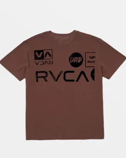 RVCA DOT MATRIX SHORT SLEEVE TEE Red Earth Clearance