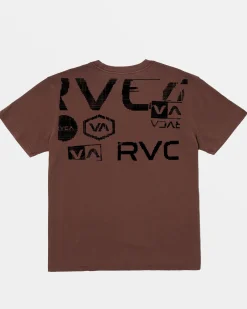 RVCA DOT MATRIX SHORT SLEEVE TEE Red Earth Clearance