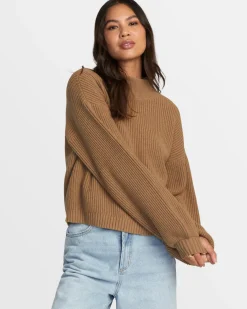RVCA DREAM CYCLE TURTLENECK SWEATER Ermine Hot