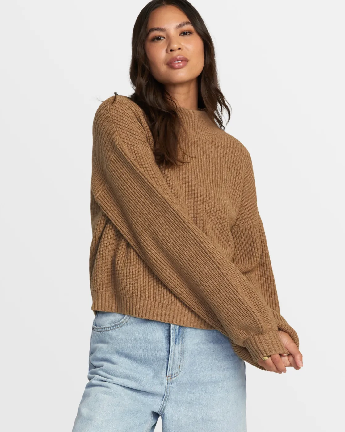 RVCA DREAM CYCLE TURTLENECK SWEATER Ermine Hot