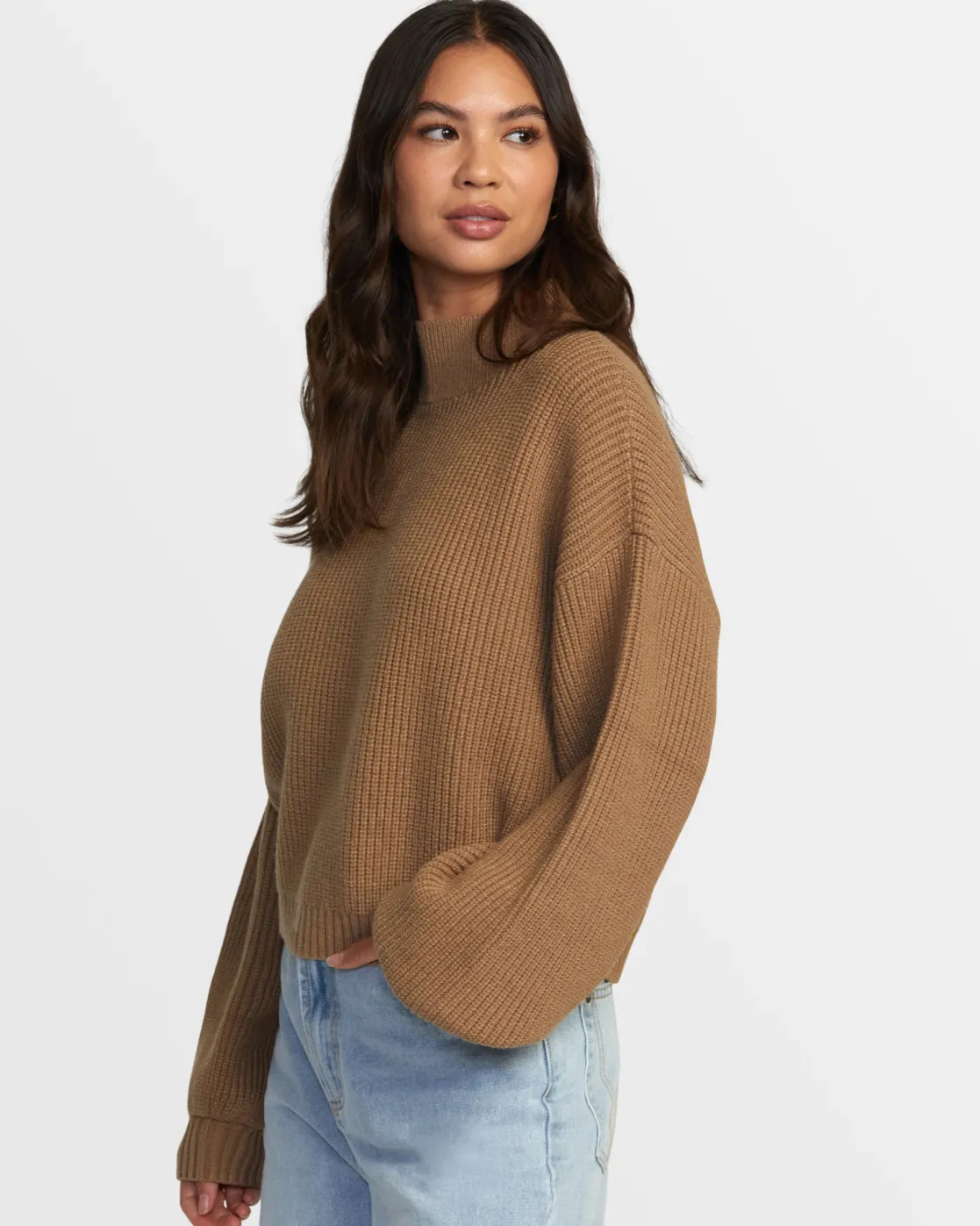 RVCA DREAM CYCLE TURTLENECK SWEATER Ermine Hot