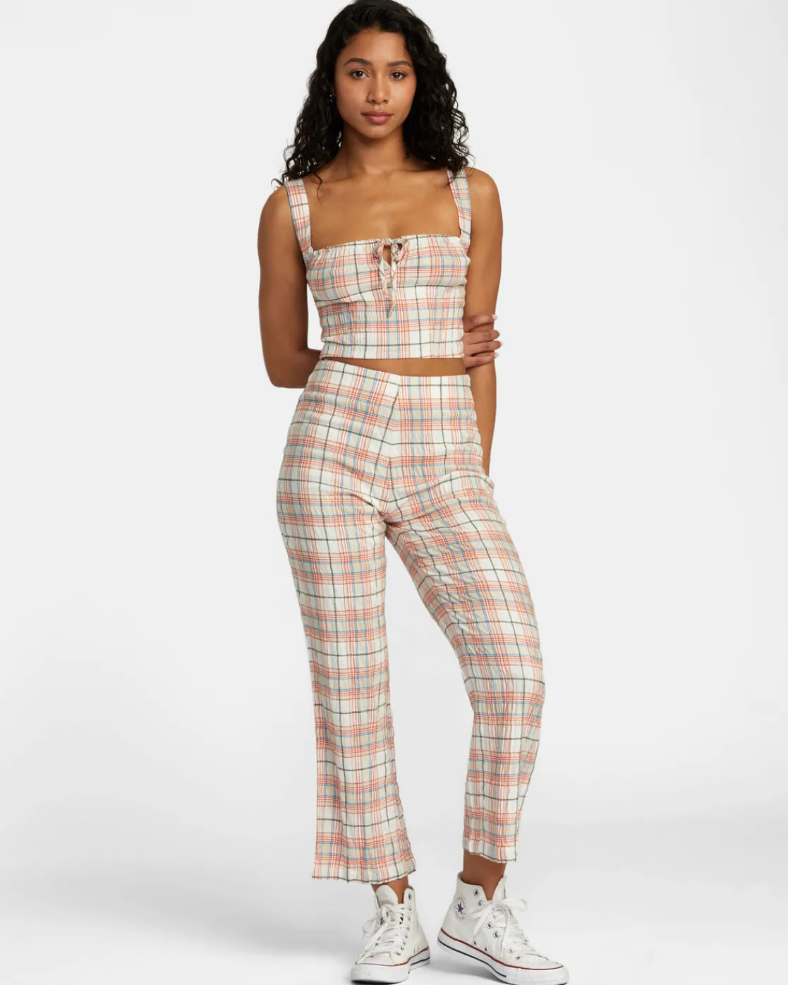 RVCA DRIP HIGH-WAISTED PANTS Cloud Best