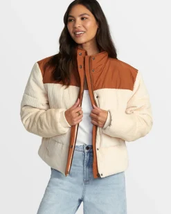 RVCA EEZEH PEAASY PUFFER JACKET Mocha Bisque Outlet