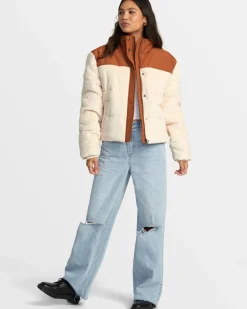 RVCA EEZEH PEAASY PUFFER JACKET Mocha Bisque Outlet