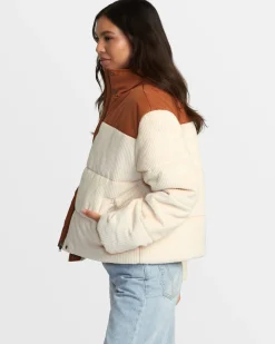 RVCA EEZEH PEAASY PUFFER JACKET Mocha Bisque Outlet