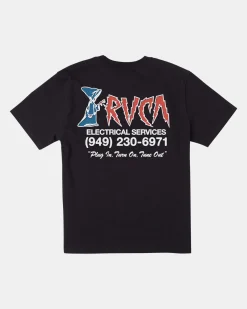 RVCA ELECTRICAL SERVICES SHORT SLEEVE TEE Black Best