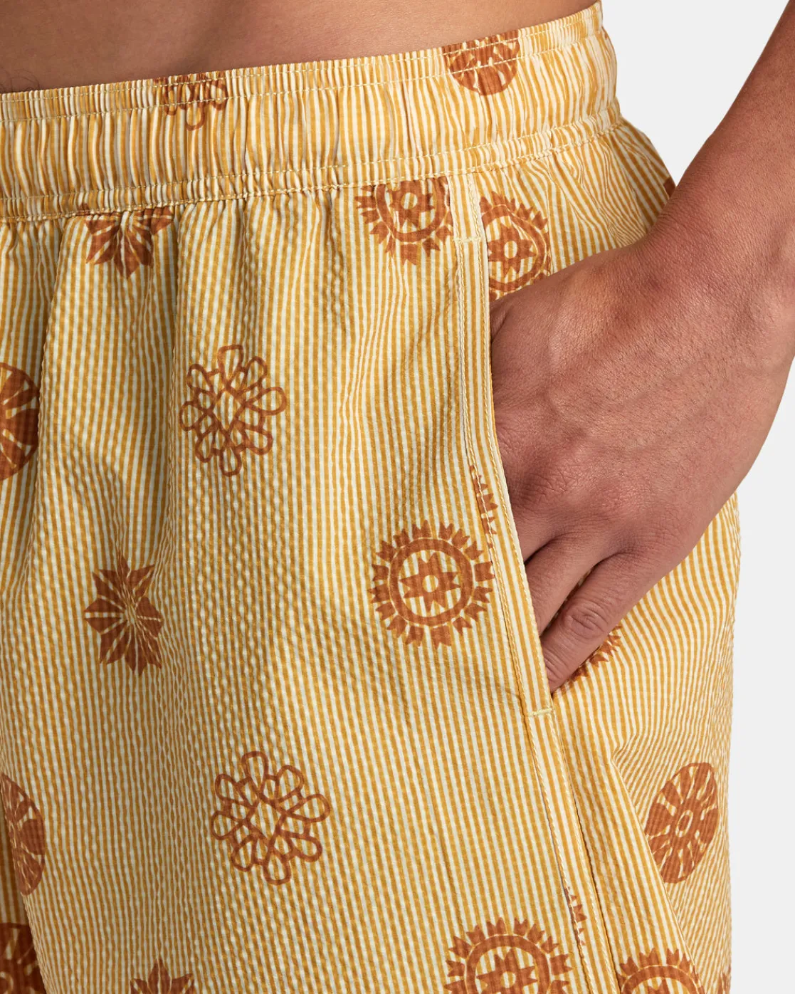 RVCA ENDLESS 17" ELASTIC WAIST SHORTS Gold Discount