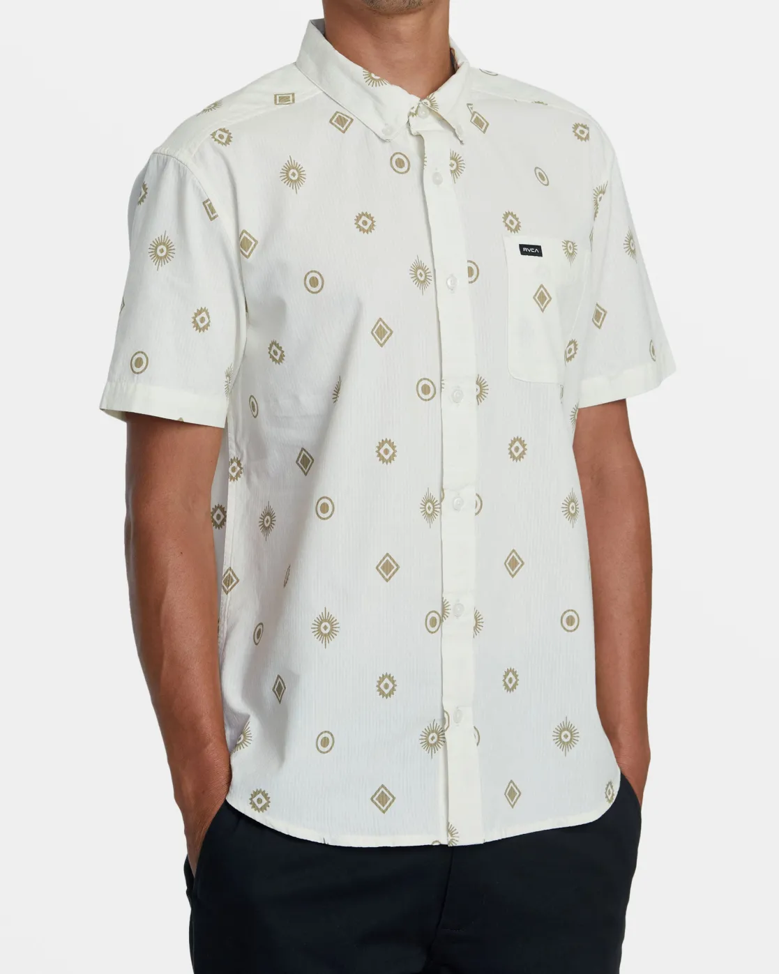 RVCA ENDLESS SEERSUCKER SHORT SLEEVE SHIRT Latte