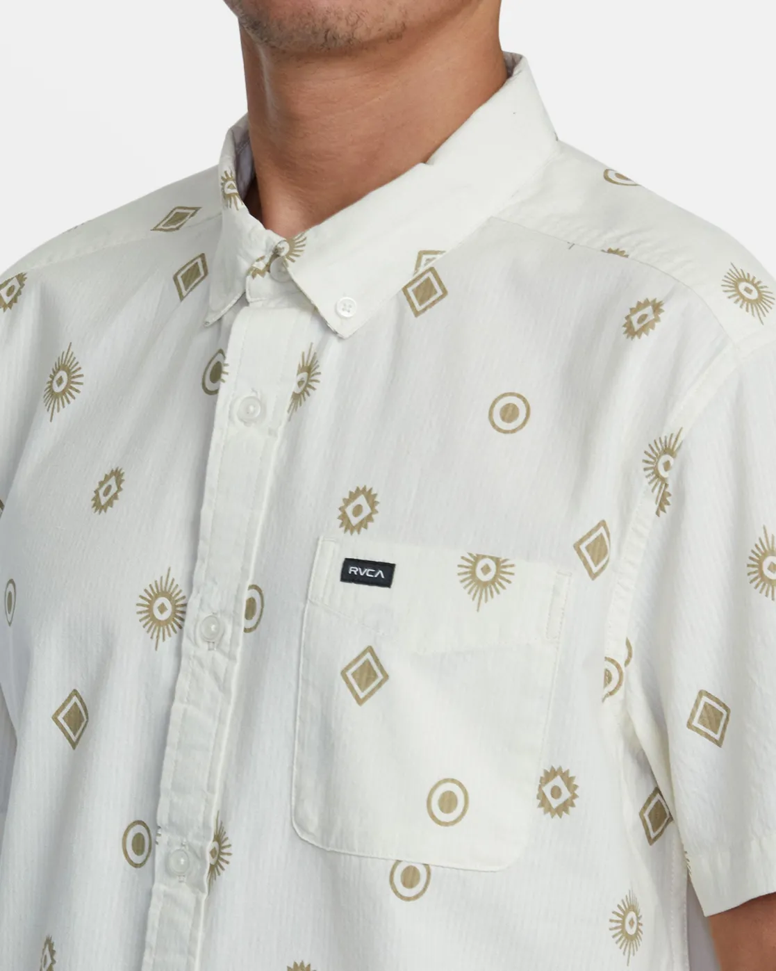RVCA ENDLESS SEERSUCKER SHORT SLEEVE SHIRT Latte