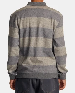 RVCA ERASER HALF ZIP SWEATSHIRT Wood New