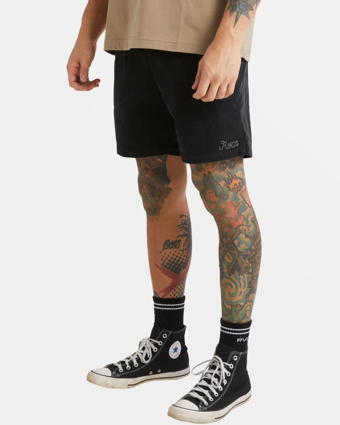 RVCA ESCAPE 17" ELASTIC WAIST SHORTS Black Discount