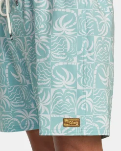 RVCA EXOTICA ELASTIC WAIST BOARDSHORTS 16'' Granite Green Hot