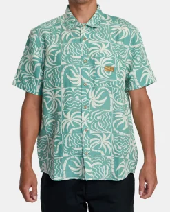 RVCA EXOTICA SHORT SLEEVE SHIRT Granite Green Best