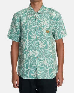 RVCA EXOTICA SHORT SLEEVE SHIRT Granite Green Best
