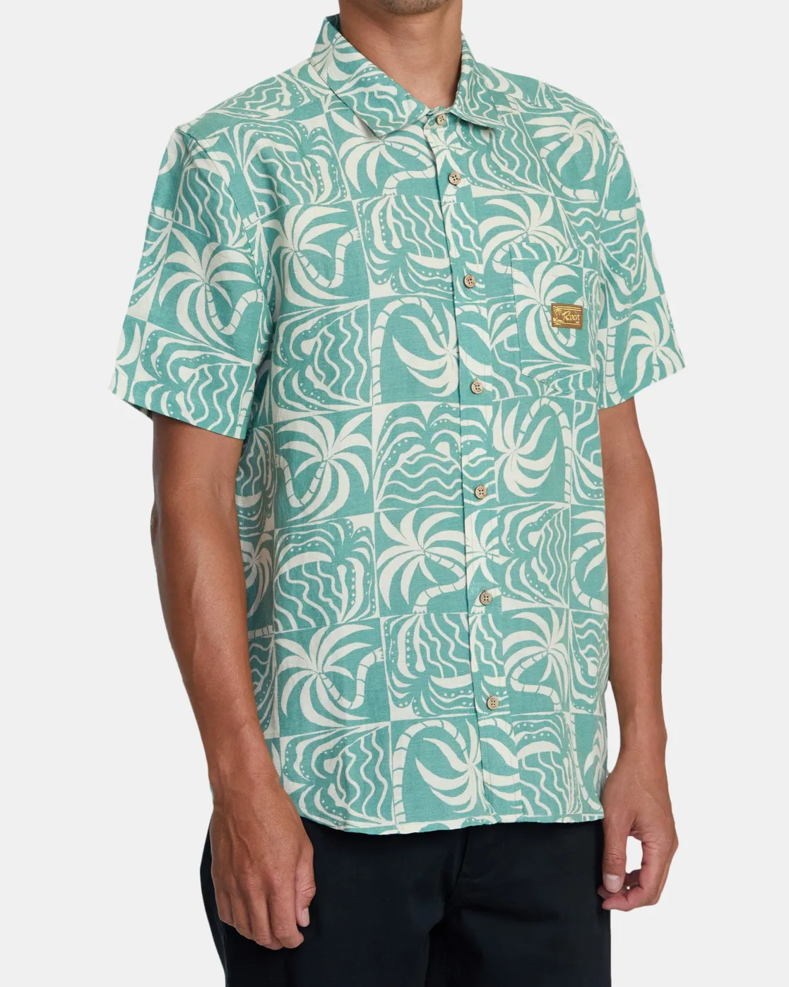 RVCA EXOTICA SHORT SLEEVE SHIRT Granite Green Best
