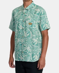 RVCA EXOTICA SHORT SLEEVE SHIRT Granite Green Best