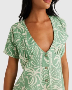 RVCA EXOTICA UNDERSTATED II DRESS Granite Green Discount