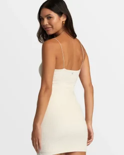RVCA FEY SCRUNCH MINI DRESS Latte Outlet