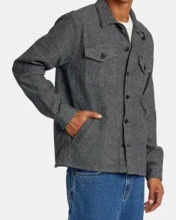 RVCA FLIGHT RISK SHIRT JACKET Smoke Heather Hot