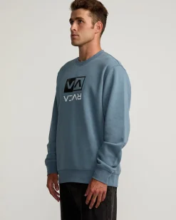 RVCA FLIPPED BOX CREW SWEATSHIRT Industrial Blue Best
