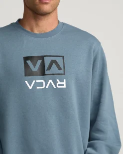 RVCA FLIPPED BOX CREW SWEATSHIRT Industrial Blue Best