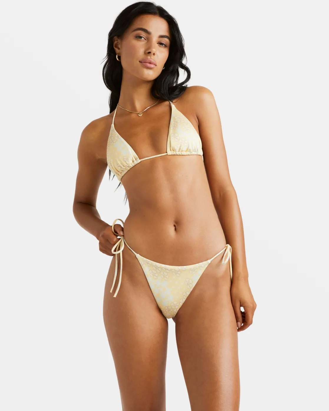 RVCA FLORAL COLLAGE MEDIUM TIE SIDE BIKINI BOTTOMS Sahara Sun Best