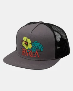 RVCA FLORAL PARK TRUCKER HAT Dark Grey