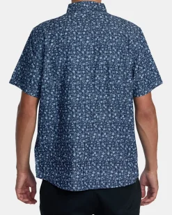 RVCA FRAME CHAMBRAY SHORT SLEEVE SHIRT Indigo
