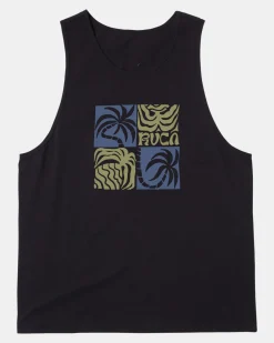 RVCA FRONDS TANK TOP Black Best