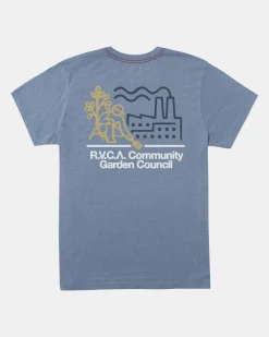 RVCA GARDEN COUNCIL TEE Industrial Blue Hot