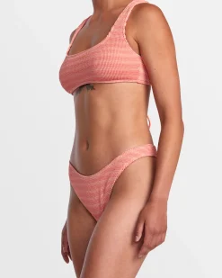 RVCA GARDEN PARTY SIDE TIE SKIMPY BIKINI BOTTOMS Classic Green Clearance