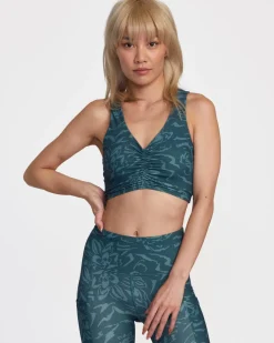 RVCA GATHERED FRONT FITTED CROP TOP Lotus Online