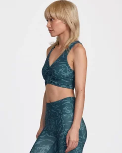 RVCA GATHERED FRONT FITTED CROP TOP Lotus Online