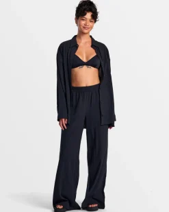 RVCA GIMME BEACH COVERUP SHIRT DRESS Rvca Black Hot