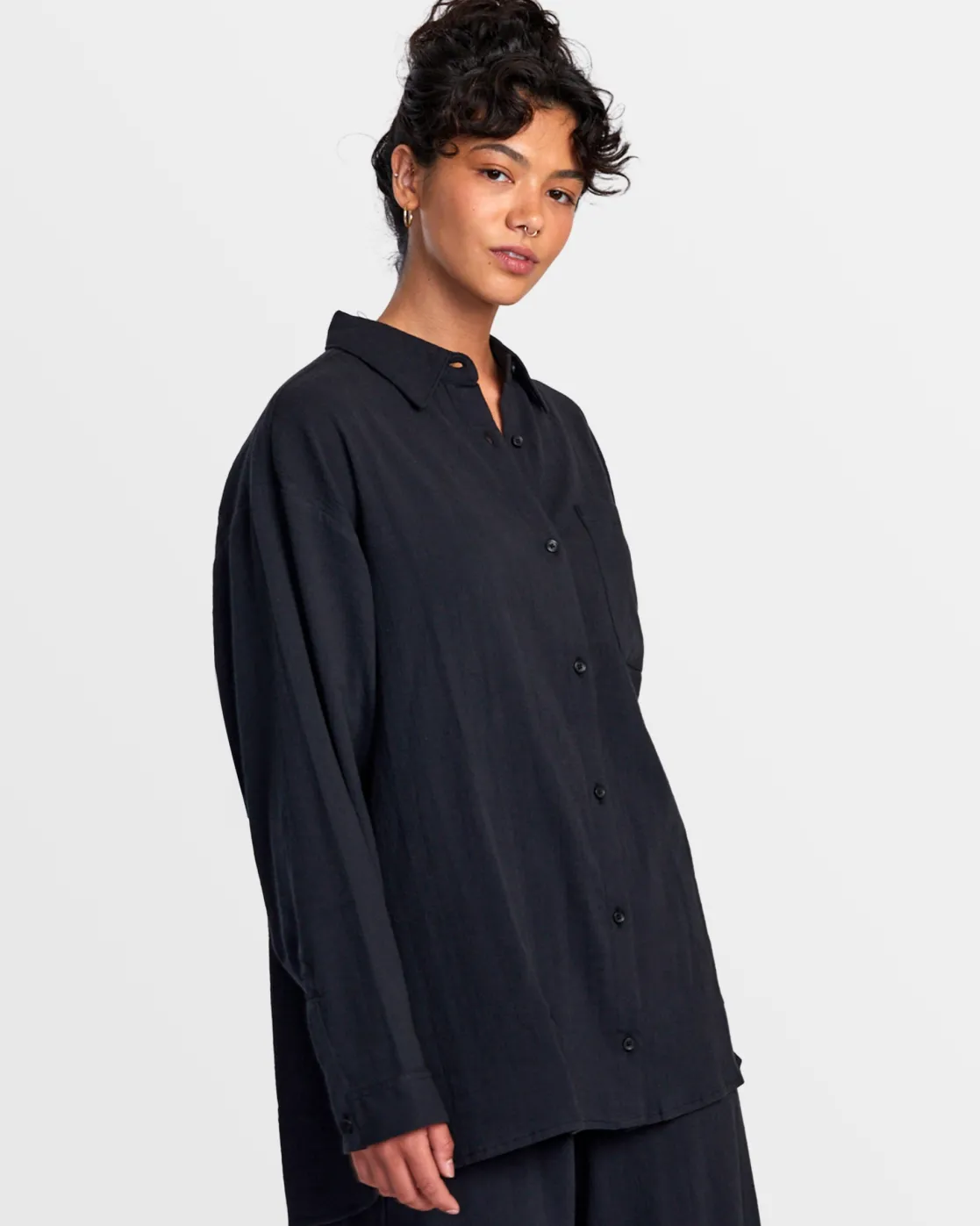 RVCA GIMME BEACH COVERUP SHIRT DRESS Rvca Black Hot