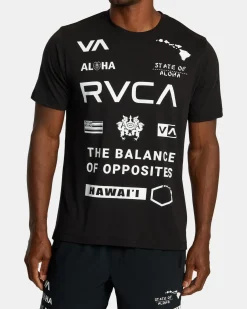 RVCA HAWAII ALL BRAND SPORT TECH TEE Black
