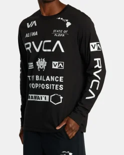 RVCA HAWAII ALL BRAND SPORT TECH LONG SLEEVE TEE Black Discount