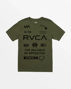 RVCA HAWAII ALL BRAND SPORT TECH TEE Olive New