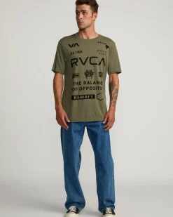 RVCA HAWAII ALL BRAND SPORT TECH TEE Olive New