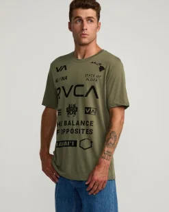 RVCA HAWAII ALL BRAND SPORT TECH TEE Olive New