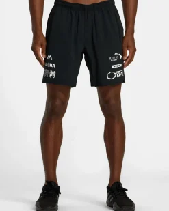 RVCA HAWAII ALL BRAND YOGGER STRETCH 17" SHORTS Black Best