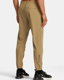 RVCA HAWAII ELASTIC WAIST YOGGER PANTS Dark Khaki Clearance
