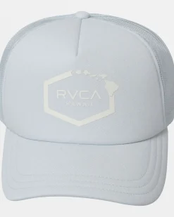RVCA HAWAII HEX FOAM TRUCKER HAT Sky High Online