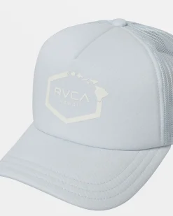 RVCA HAWAII HEX FOAM TRUCKER HAT Sky High Online
